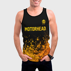 Майка-безрукавка мужская Motorhead - gold gradient: символ сверху, цвет: 3D-черный — фото 2