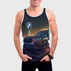 Майка-безрукавка мужская BMW midjourney, цвет: 3D-белый — фото 2