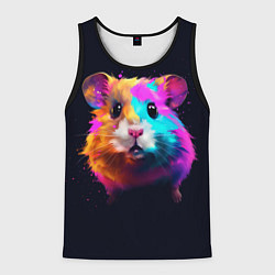 Мужская майка без рукавов Хомяк в неоновых красках