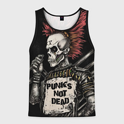 Майка-безрукавка мужская Punks not dead, цвет: 3D-черный