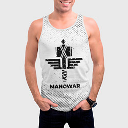 Майка-безрукавка мужская Manowar с потертостями на светлом фоне, цвет: 3D-белый — фото 2