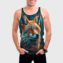 Майка-безрукавка мужская Лисица фотореализм, цвет: 3D-белый — фото 2