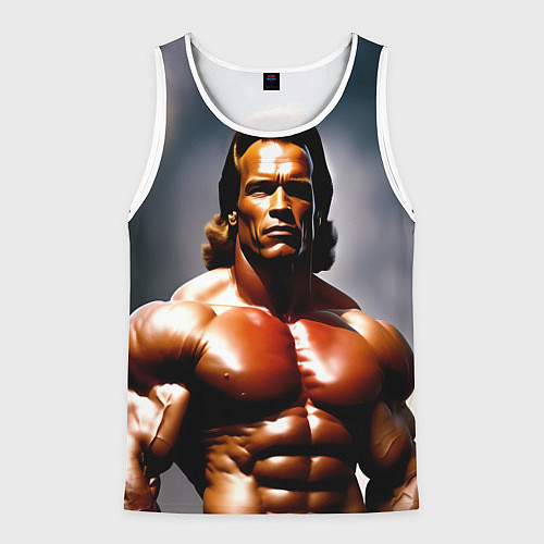 Мужская майка без рукавов Арнольд Шварценеггер железный арни / 3D-Белый – фото 1