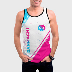 Майка-безрукавка мужская DanMachi neon gradient style: надпись, символ, цвет: 3D-черный — фото 2