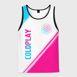 Мужская майка без рукавов Coldplay neon gradient style: надпись, символ