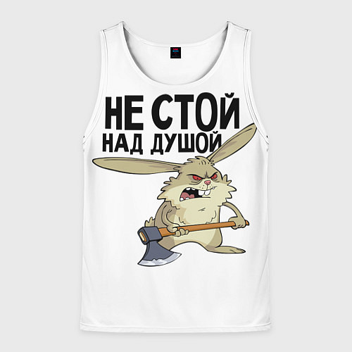 Мужская майка без рукавов Злой заяц / 3D-Белый – фото 1