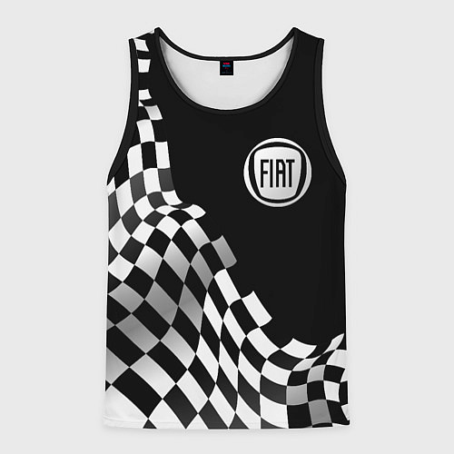 Мужская майка без рукавов Fiat racing flag / 3D-Черный – фото 1