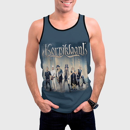 Мужская майка без рукавов Korpiklaani pine woods / 3D-Черный – фото 3