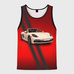 Майка-безрукавка мужская Немецкий спортивный автомобиль Porsche, цвет: 3D-черный