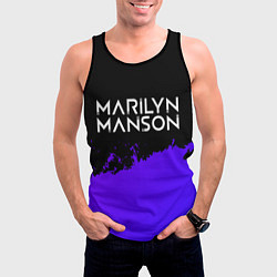 Майка-безрукавка мужская Marilyn Manson purple grunge, цвет: 3D-черный — фото 2