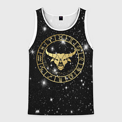 Мужская майка без рукавов Телец золотой на звездном небе