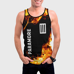 Майка-безрукавка мужская Paramore и пылающий огонь, цвет: 3D-черный — фото 2