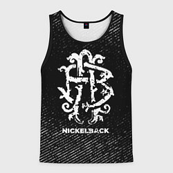Майка-безрукавка мужская Nickelback с потертостями на темном фоне, цвет: 3D-черный