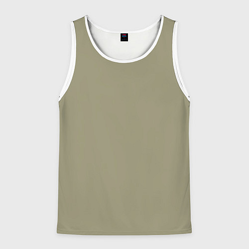 Мужская майка без рукавов Зеленый тренд без принта / 3D-Белый – фото 1