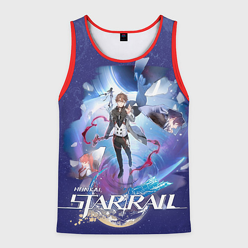 Мужская майка без рукавов Вельт Хонкай Стар Рейл / 3D-Красный – фото 1