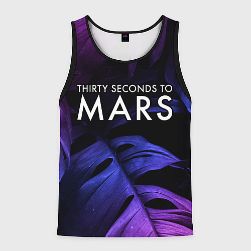 Мужская майка без рукавов Thirty Seconds to Mars neon monstera / 3D-Черный – фото 1