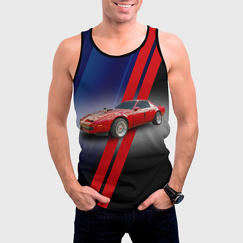 Мужская майка без рукавов Американский маслкар Pontiac Firebird 3 поколение / 3D-Черный – фото 3