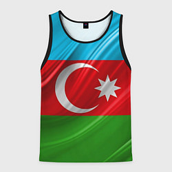 Майка-безрукавка мужская Азербайджанский флаг, цвет: 3D-черный