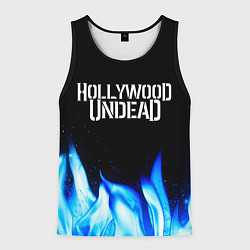 Майка-безрукавка мужская Hollywood Undead blue fire, цвет: 3D-черный
