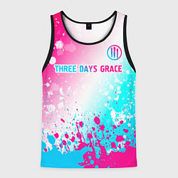 Мужская майка без рукавов Three Days Grace neon gradient style: символ сверх