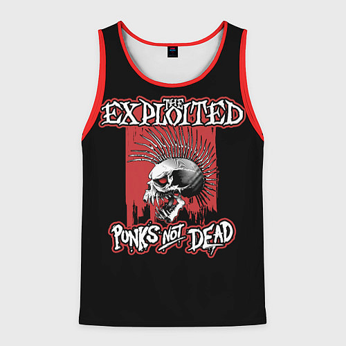 Мужская майка без рукавов Exploited - punks not dead / 3D-Красный – фото 1