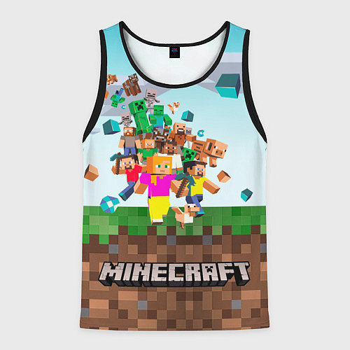 Мужская майка без рукавов Майнкрафт игра / 3D-Черный – фото 1