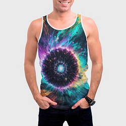 Майка-безрукавка мужская Астрономический пейзаж, цвет: 3D-белый — фото 2