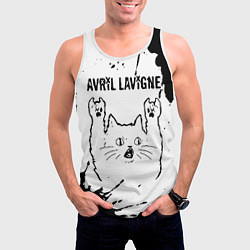 Майка-безрукавка мужская Avril Lavigne рок кот на светлом фоне, цвет: 3D-белый — фото 2