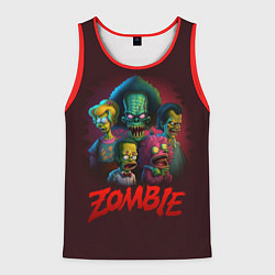 Майка-безрукавка мужская Симпсоны зомби, цвет: 3D-красный