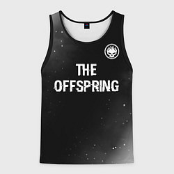Майка-безрукавка мужская The Offspring glitch на темном фоне: символ сверху, цвет: 3D-черный