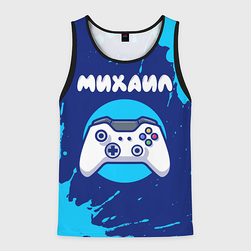 Мужская майка без рукавов Михаил геймер / 3D-Черный – фото 1