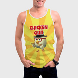 Майка-безрукавка мужская Chicken Gun с пистолетами, цвет: 3D-белый — фото 2