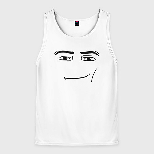 Мужская майка без рукавов Одежда Man Face Roblox / 3D-Белый – фото 1