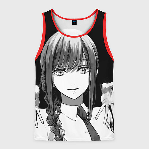 Мужская майка без рукавов Макима тянет ручки - Человек - бензопила / 3D-Красный – фото 1