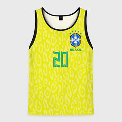 Майка-безрукавка мужская Винисиус Жуниор ЧМ 2022 сборная Бразилии домашняя, цвет: 3D-черный