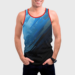 Майка-безрукавка мужская Black blue style, цвет: 3D-красный — фото 2
