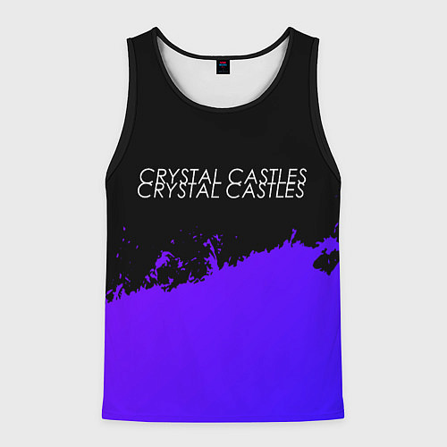 Мужская майка без рукавов Crystal Castles purple grunge / 3D-Черный – фото 1