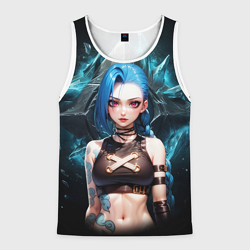 Мужская майка без рукавов Jinx arcane league of legends / 3D-Белый – фото 1