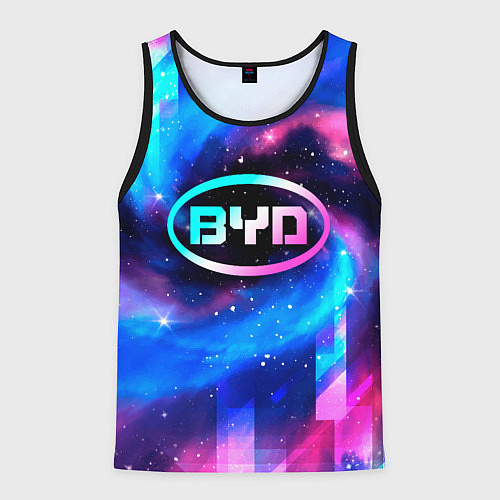 Мужская майка без рукавов BYD неоновый космос / 3D-Черный – фото 1