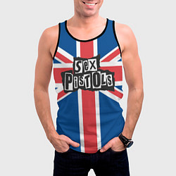 Майка-безрукавка мужская Sex Pistols - панк рок, цвет: 3D-черный — фото 2