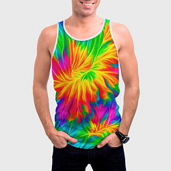 Майка-безрукавка мужская Тай-дай кислотные краски, цвет: 3D-белый — фото 2