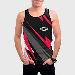Майка-безрукавка мужская Chevrolet fast lines, цвет: 3D-черный — фото 2