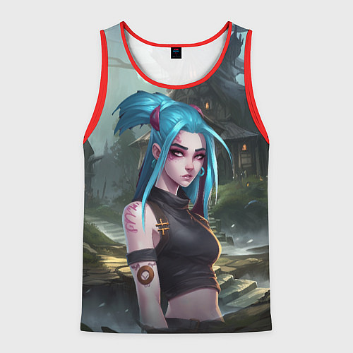 Мужская майка без рукавов Jinx art / 3D-Красный – фото 1