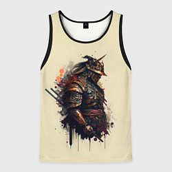 Майка-безрукавка мужская Самурай с двумя мечами - нейросеть, цвет: 3D-черный