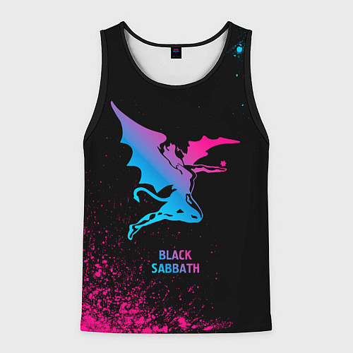 Мужская майка без рукавов Black Sabbath - neon gradient / 3D-Черный – фото 1