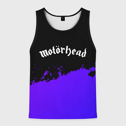 Мужская майка без рукавов Motorhead purple grunge / 3D-Черный – фото 1