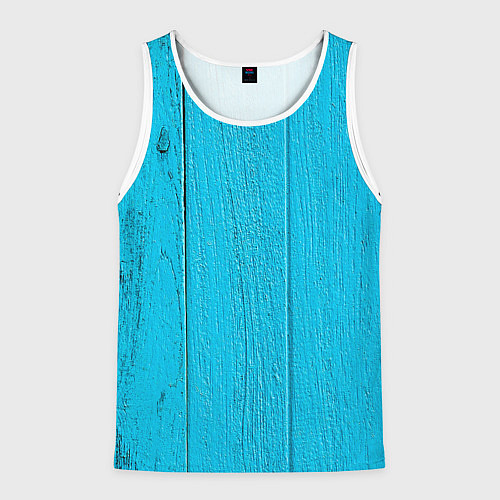 Мужская майка без рукавов Деревянный забор / 3D-Белый – фото 1