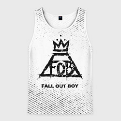 Майка-безрукавка мужская Fall Out Boy с потертостями на светлом фоне, цвет: 3D-белый