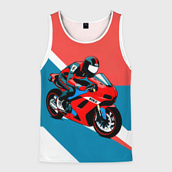 Мужская майка без рукавов Нарисованный мотоциклист