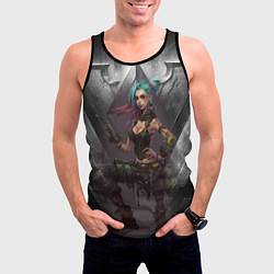 Майка-безрукавка мужская Jinx art Arcane League of Legends, цвет: 3D-черный — фото 2
